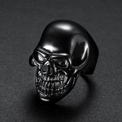 Stainless Steel Colored Large Skull Ring