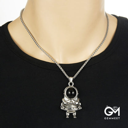 Stainless Steel Vintage Robot Necklace