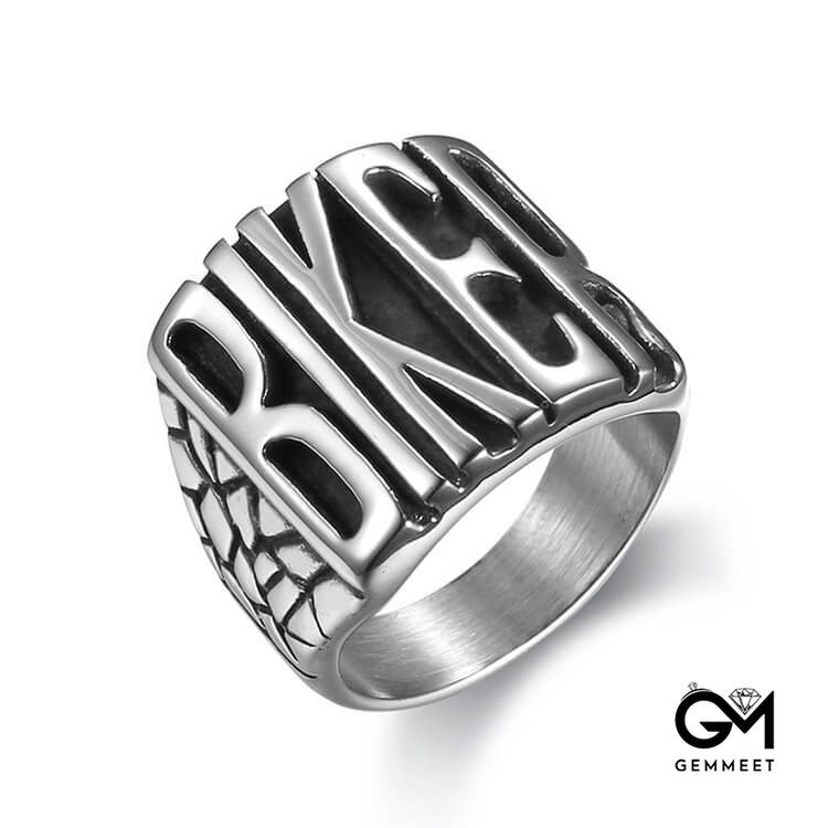 Motorcycle Wind English Stainless Steel Ring