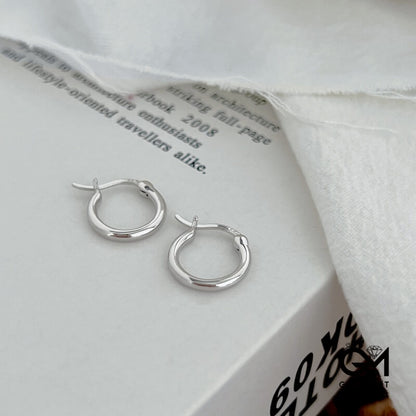 S925 Sterling Silver Hoop Smooth Earrings