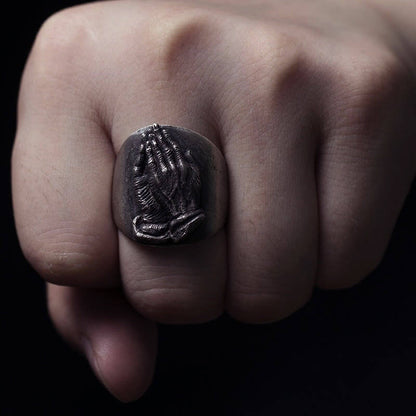 Vintage Viking Stainless Steel Prayer Ring