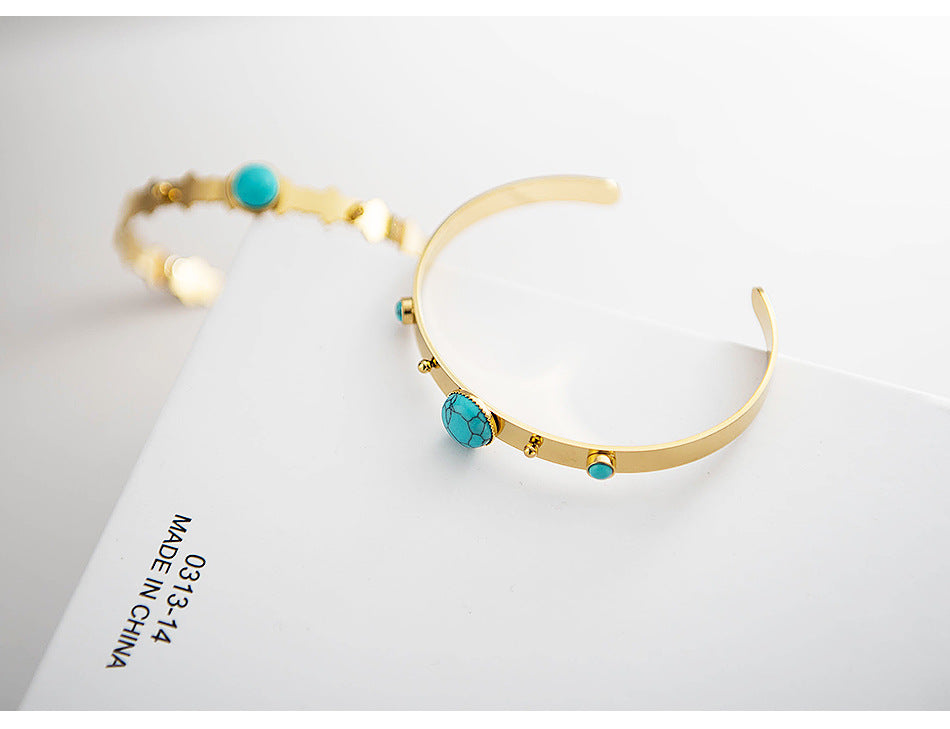 Bohemia Minimalism Turquoise Bangle Bracelet