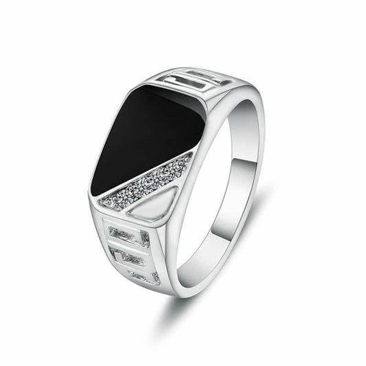 Classic Square Black Signet Ring