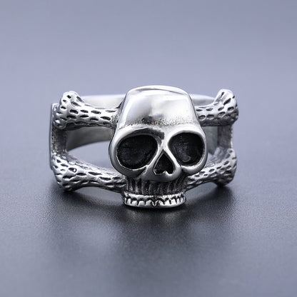 Stainless Steel Simple Bone Skull Ring