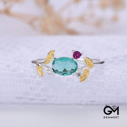 Aquamarine Zircon Tourmaline Ring