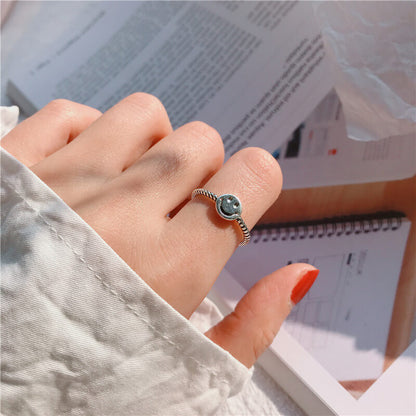 S925 Smile Face Emoji Adjustable Ring