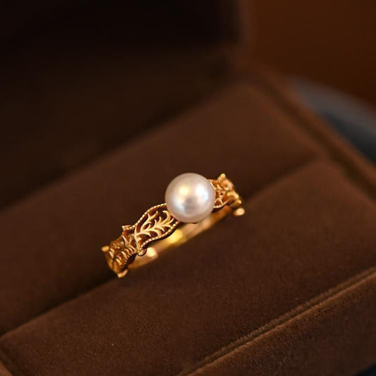 Pearl-Encrusted Adjustable Ring