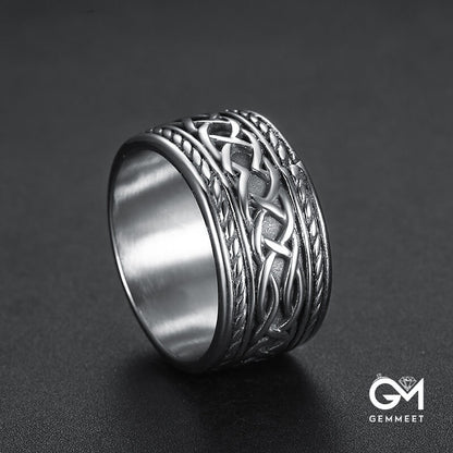 Celtic Twist Ring Heavy Titanium Steel Dragon Ring