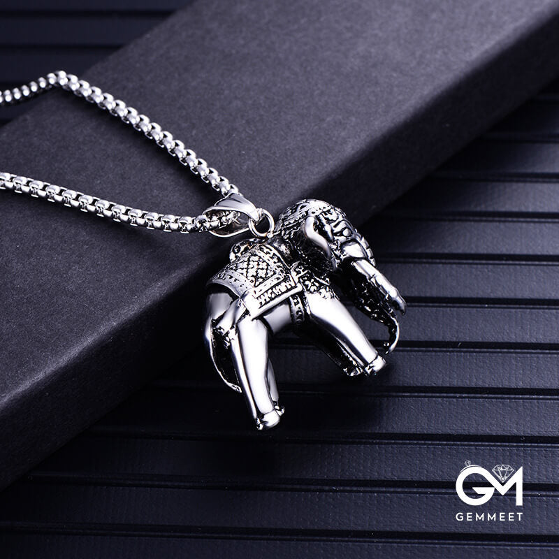 Stainless Steel Elephant Pendant Necklace