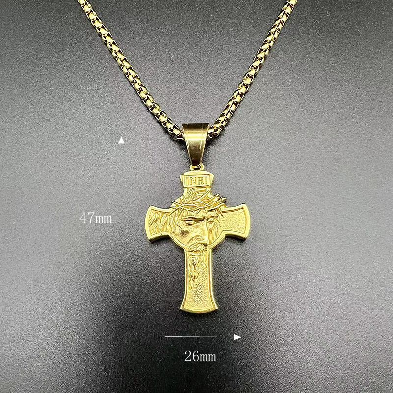 Hip Hop Gold Plated Cross Jesus Pendant