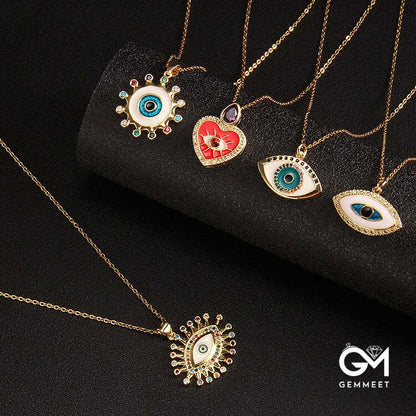 A Variety of "Total Protection" Evil Eye Necklaces