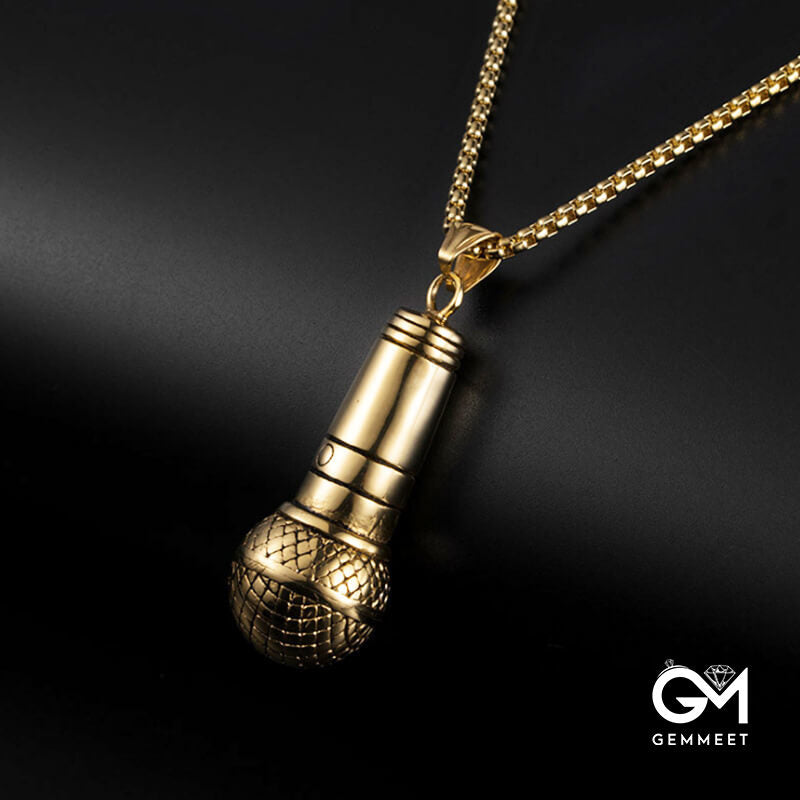 Creative Stainless Steel Microphone Necklace