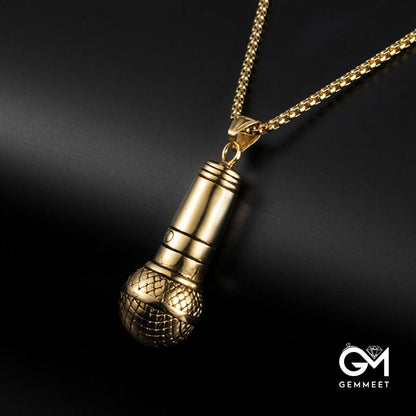 Creative Stainless Steel Microphone Necklace