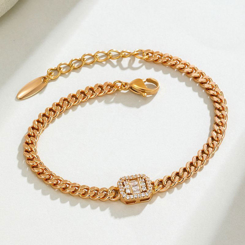 Vintage Square Micro-paved Zirconia Bracelet