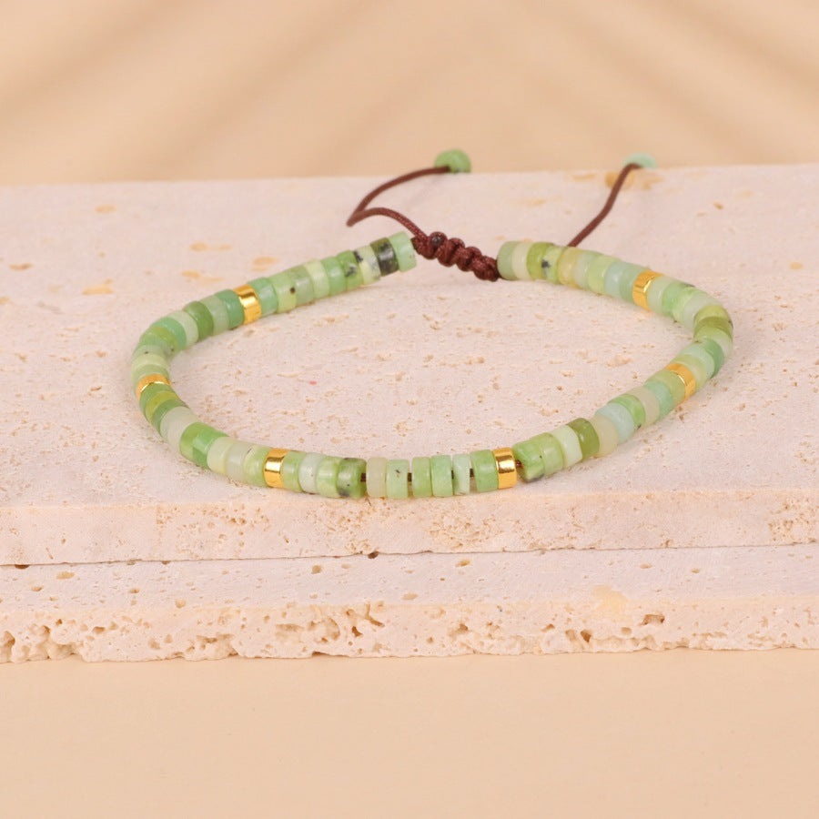 Australian Jade Bead Woven Bracelet