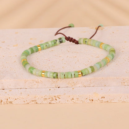 Australian Jade Bead Woven Bracelet