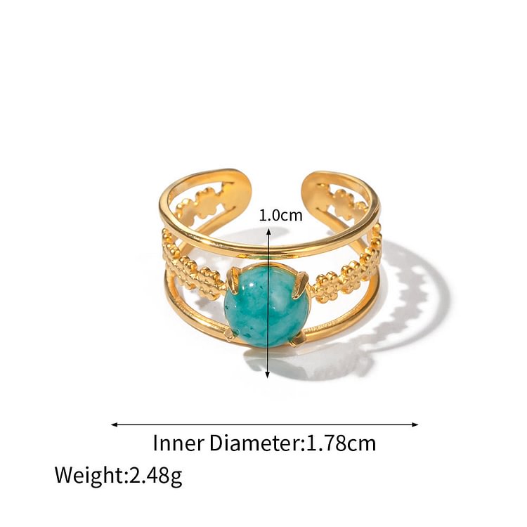 Fashion Turquoise Amazonite Adjustable Ring