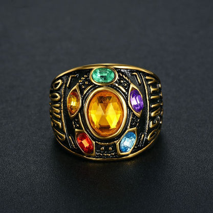 Hip-hop Anime Peripheral Gold-plated Time Stone Men's Ring