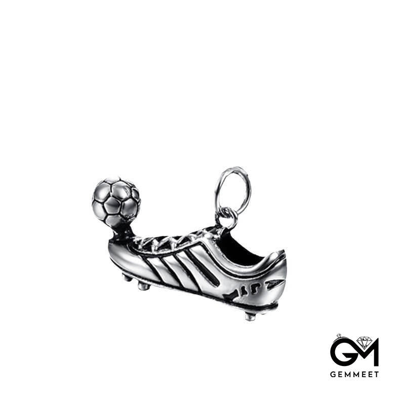 Stainless Steel Sneakers Play Football Necklace