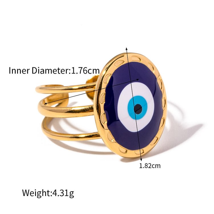 Various Evil Eye Glue Golden Adjustable Rings