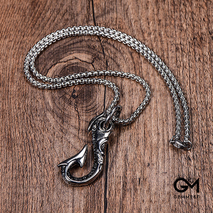 Titanium Wire Loop Fishhook Necklace