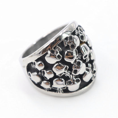 Stainless Steel Ring with Small Skull