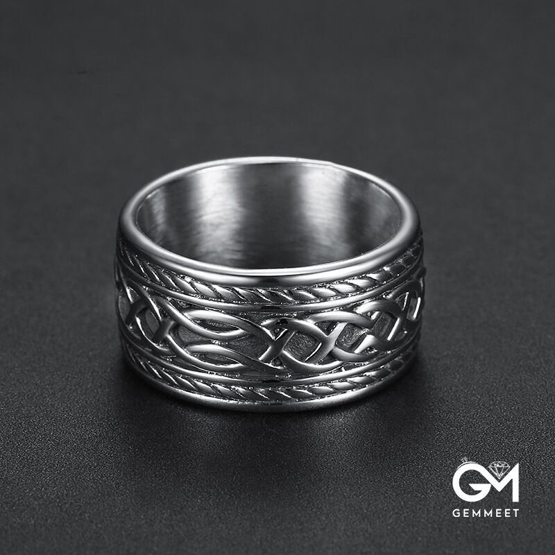 Celtic Twist Ring Heavy Titanium Steel Dragon Ring