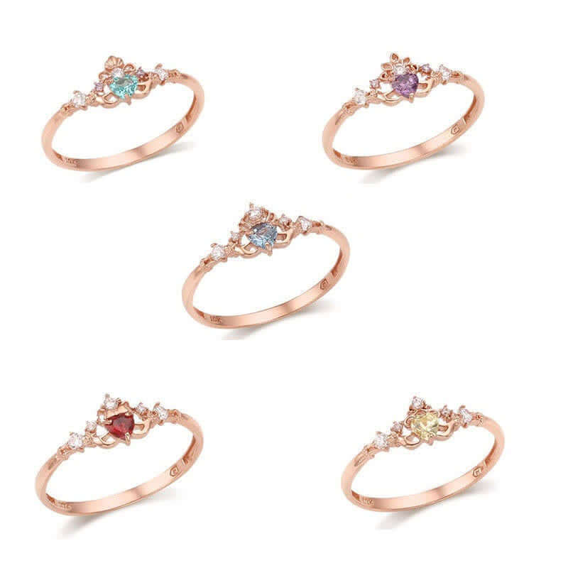 Colorful Zircon Princess Ring