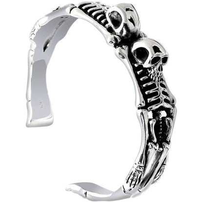 Vintage Fashion Double Skull Bracelet