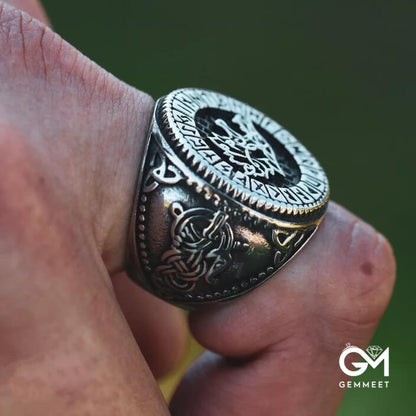 Vintage Viking Hungry Wolf Fenrir Ring