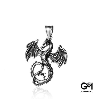 Titanium Steel Flame Dragon Ice and Fire Song Necklace