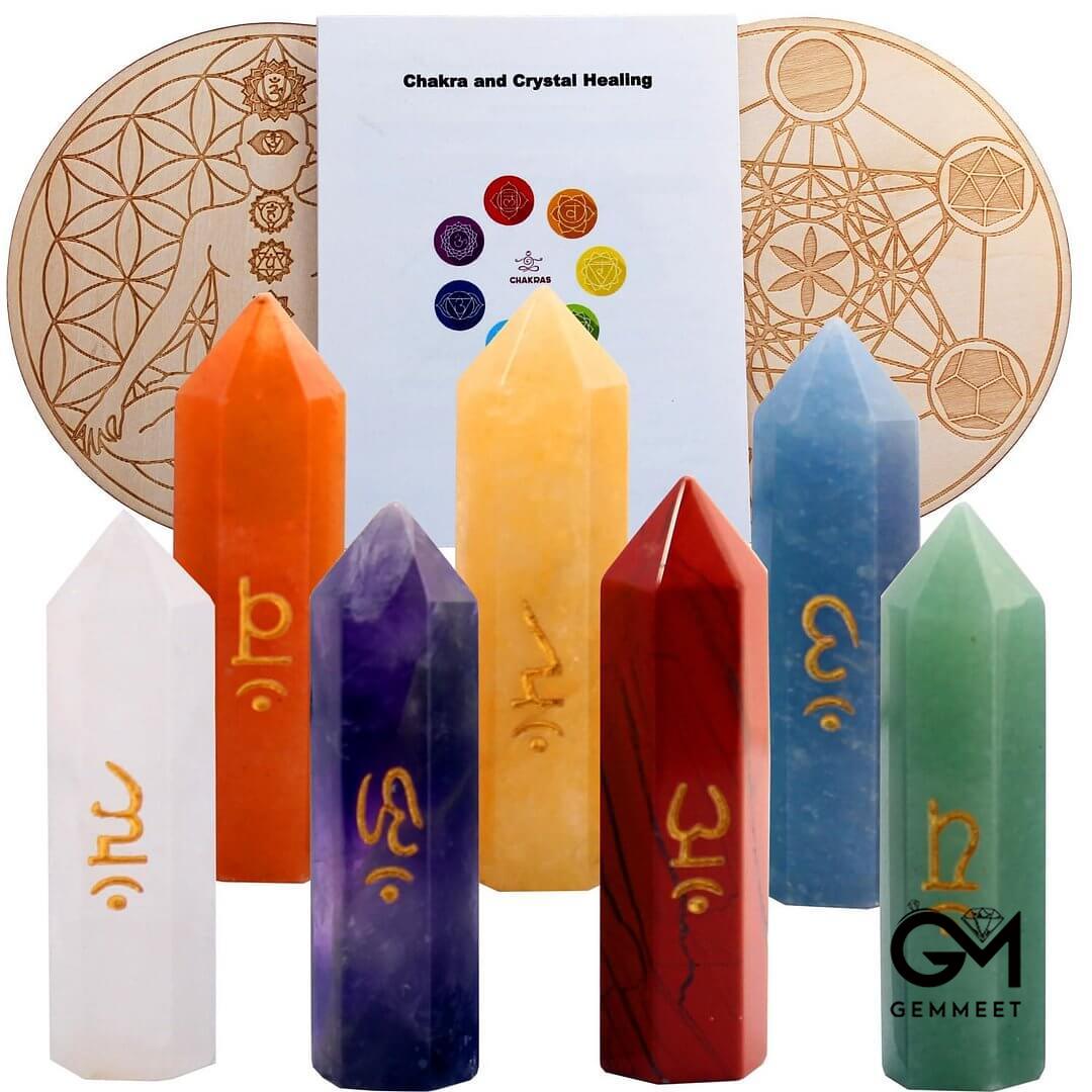 Healing Chakra Decor Set Crystal Wands