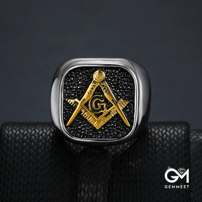 Stainless Steel Plating Blackened AG Men's Ring