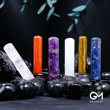 Chakra Crystal Cylinder Ornament Gemstone Decoration