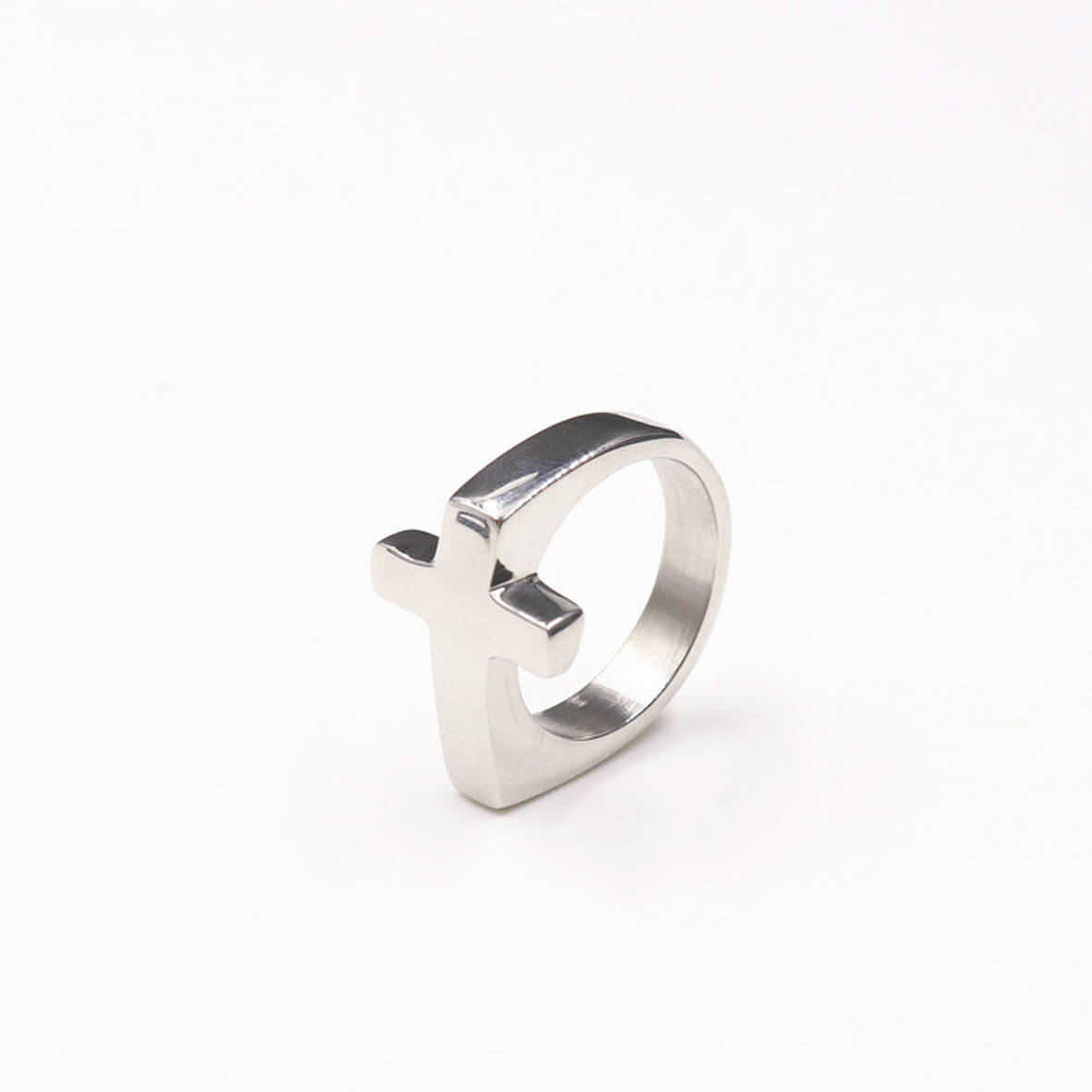 Fine Polished Cross Stainless Steel Ring