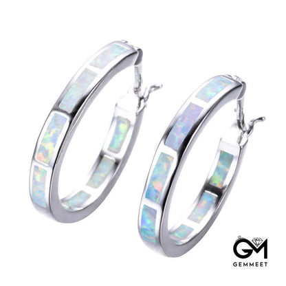 Creative Round Color Opal Earrings