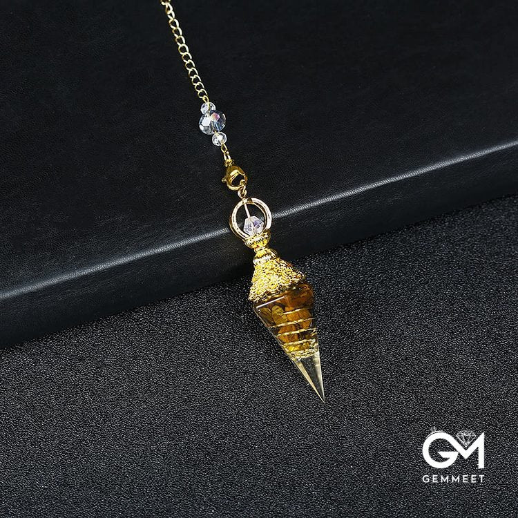 Crystal Resin Hexagonal Pyramid Pendulum