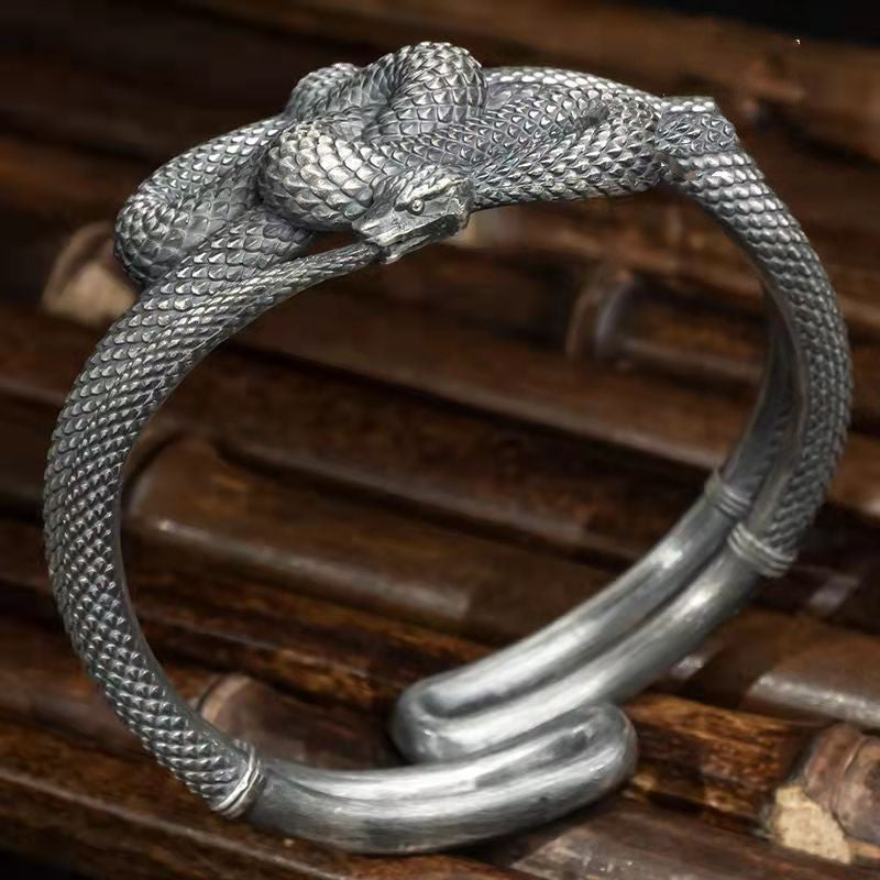 Three-Dimensional Relief Snake Bracelet