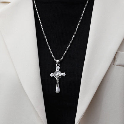 Men's Stainless Steel Christ Cross Necklace