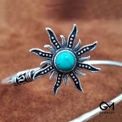 Retro Sunflower Turquoise Creative Bracelet