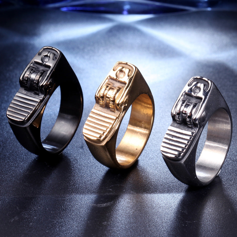 Creative Lighter Men's Vintage Stainless Steel Ring