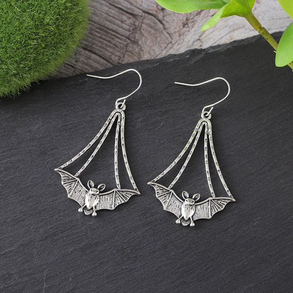 Halloween Retro Bat Personality Hip Hop Dark Style Design Earrings