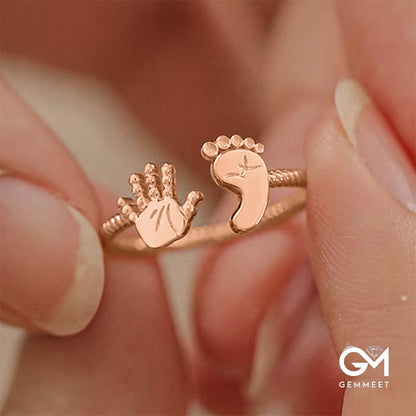 For Mother-You Are Going To Make A Wonderful MAMA BABY Palm And Feet Ring