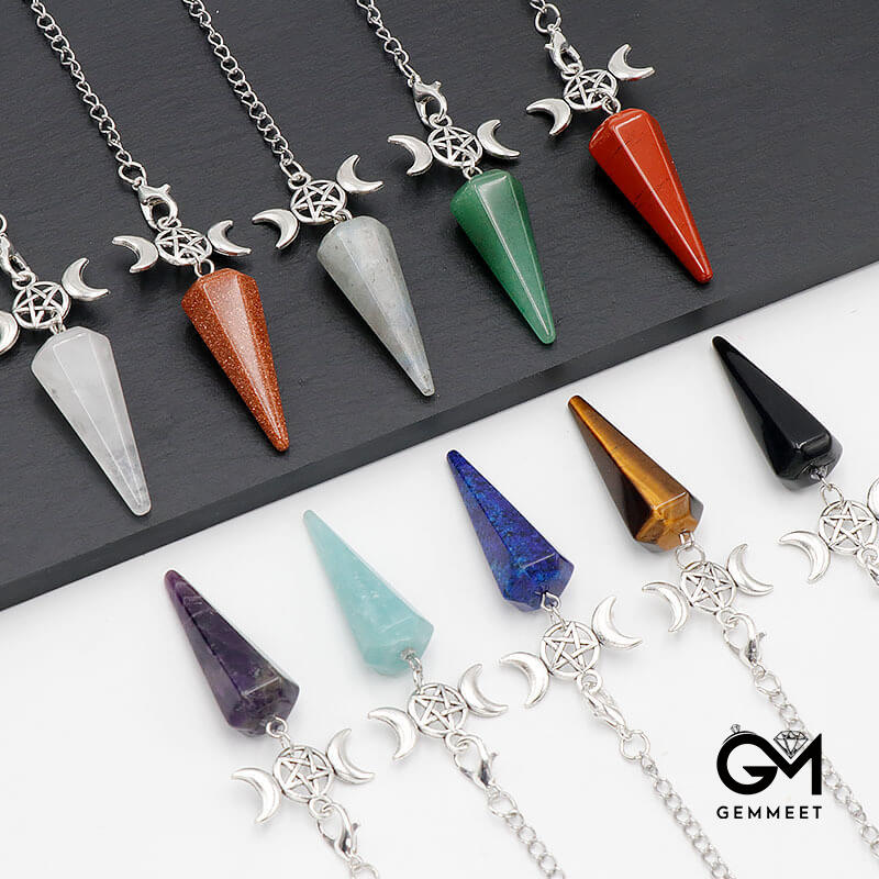 Crystal Conical Star Moon Spirit Pendulum