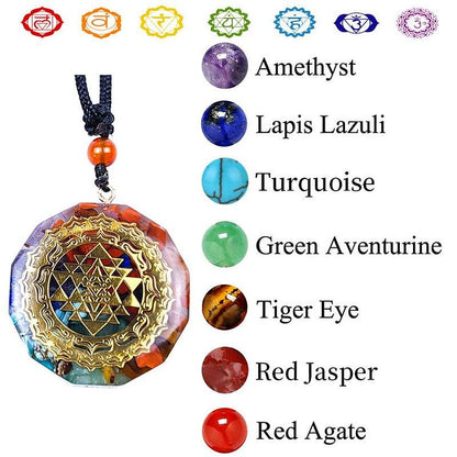 Chakra Hexagram Symbol Healing Orgone Necklace