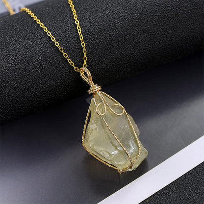 Natural Crystal Stone Gemstone Necklace