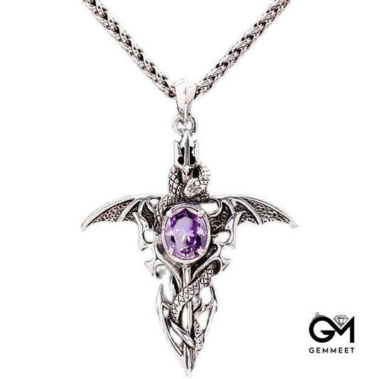 The Dragon Spirit  Amethyst Vintage Necklace