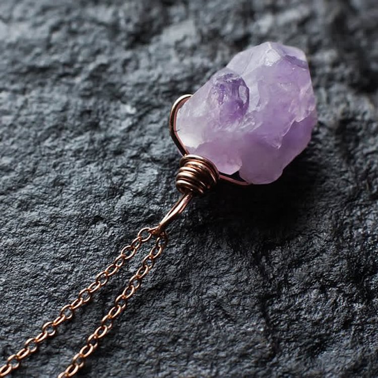 Delicate Amethyst Natural Crystal Necklace