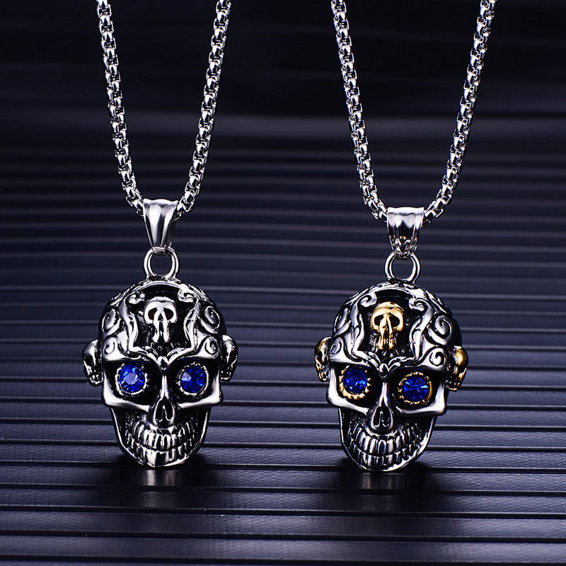 Vintage Halloween Skull Titanium Steel Necklace