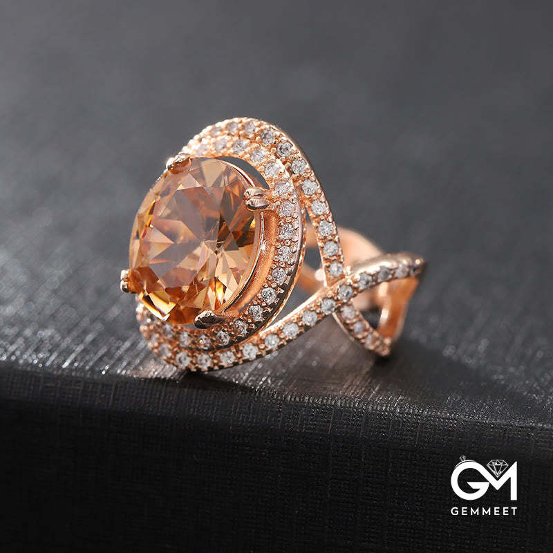 Creative Morganite and Zircon Ring